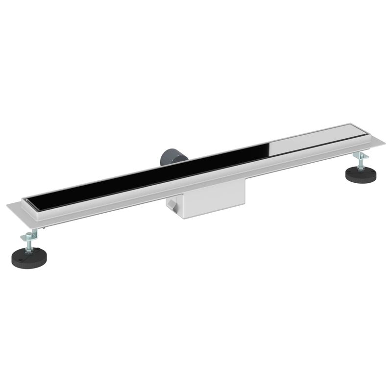 Casa si Gradina - Sanitare - Instalatii hidro - Tevi - Drenaj pentru dus cu capac din sticla Negru 80 cm - Infinity.ro