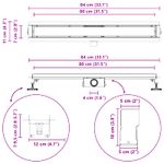 Casa si Gradina - Sanitare - Instalatii hidro - Tevi - Drenaj pentru dus cu capac din sticla Negru 80 cm - Infinity.ro
