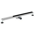 Casa si Gradina - Constructii - Materiale constructii - Sisteme de scurgere - Drenaj pentru dus cu capac din sticla Negru 100 cm - Infinity.ro
