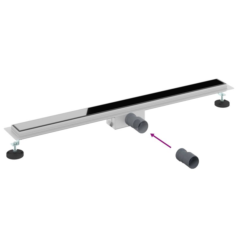 Casa si Gradina - Sanitare - Instalatii hidro - Tevi - Drenaj pentru dus cu capac din sticla Negru 100 cm - Infinity.ro