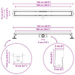 Casa si Gradina - Sanitare - Instalatii hidro - Tevi - Drenaj pentru dus cu capac din sticla Negru 100 cm - Infinity.ro