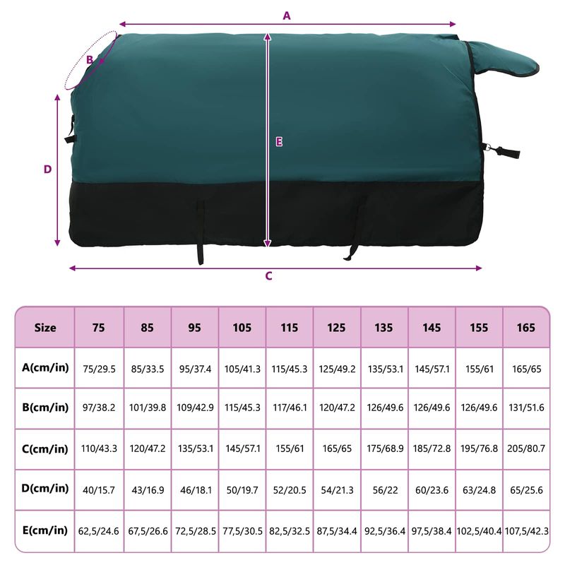 Sport si Outdoor - Accesorii si echipamente sportive - Echitatie - Patura pentru cai Verde inchis si negru 155 cm Poliester - Infinity.ro