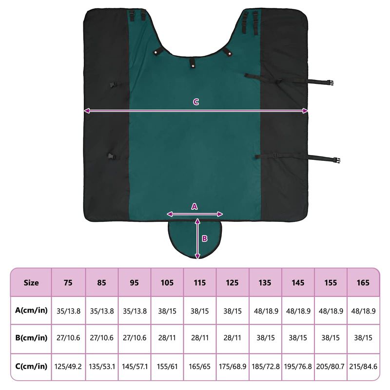 Petshop - Accesorii petshop - Alte accesorii petshop - Patura pentru cai Verde inchis si negru 85 cm Poliester - Infinity.ro