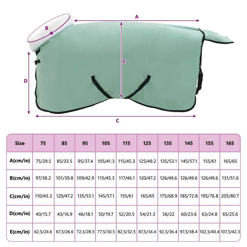 Petshop - Accesorii petshop - Alte accesorii petshop - Patura pentru cai Verde inchis complet 75 cm Fleece polar - Infinity.ro