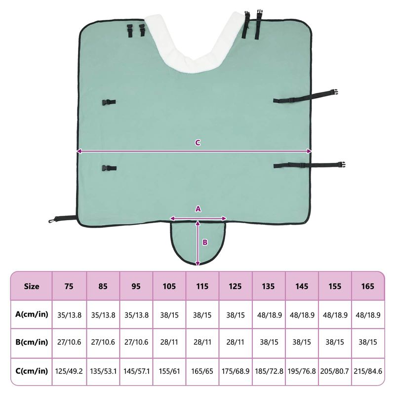 Petshop - Accesorii petshop - Alte accesorii petshop - Patura pentru cai Verde inchis complet 75 cm Fleece polar - Infinity.ro