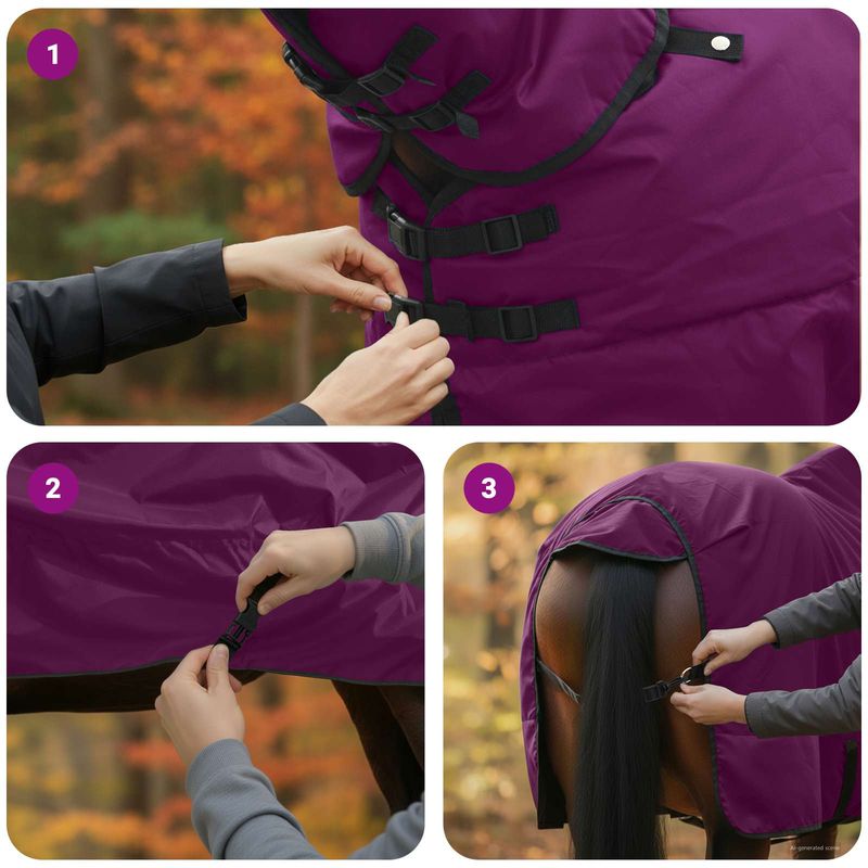 Petshop - Accesorii petshop - Alte accesorii petshop - Patura pentru cai Verde inchis si negru 105 cm Poliester - Infinity.ro