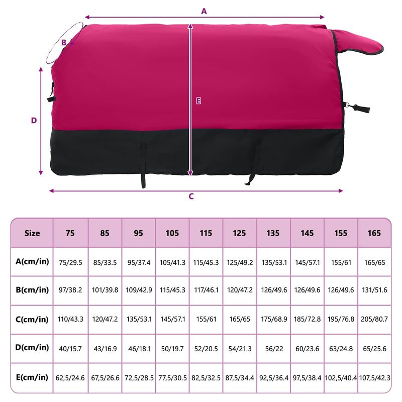 Sport si Outdoor - Accesorii si echipamente sportive - Echitatie - Patura pentru cai Roz si Negru 165 cm Poliester - Infinity.ro