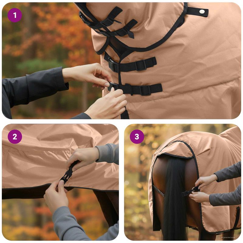 Sport si Outdoor - Accesorii si echipamente sportive - Echitatie - Patura pentru cai Cappuccino 165 cm Poliester - Infinity.ro