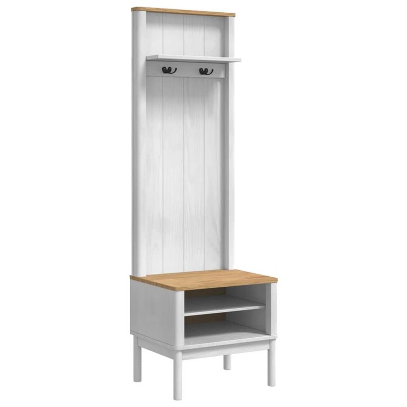 Casa si Gradina - Mobilier - Dulapuri si sifoniere - Dulapuri - Dulap pentru hol FLORO Alb 50 x 40 x 158 cm Lemn de pin masiv - Infinity.ro