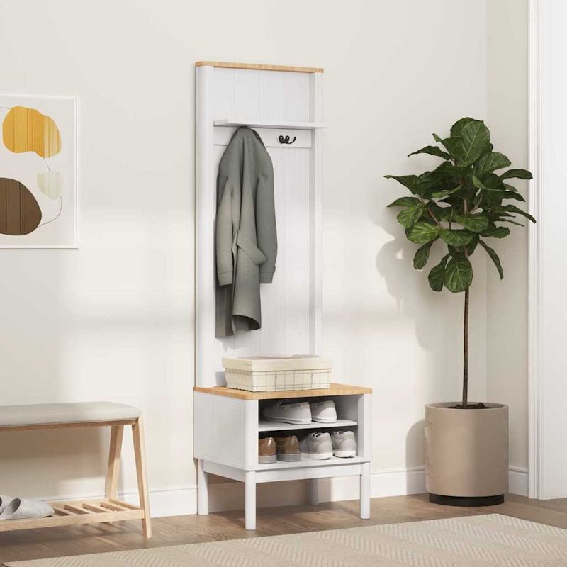 Casa si Gradina - Mobilier - Dulapuri si sifoniere - Dulapuri - Dulap pentru hol FLORO Alb 50 x 40 x 158 cm Lemn de pin masiv - Infinity.ro