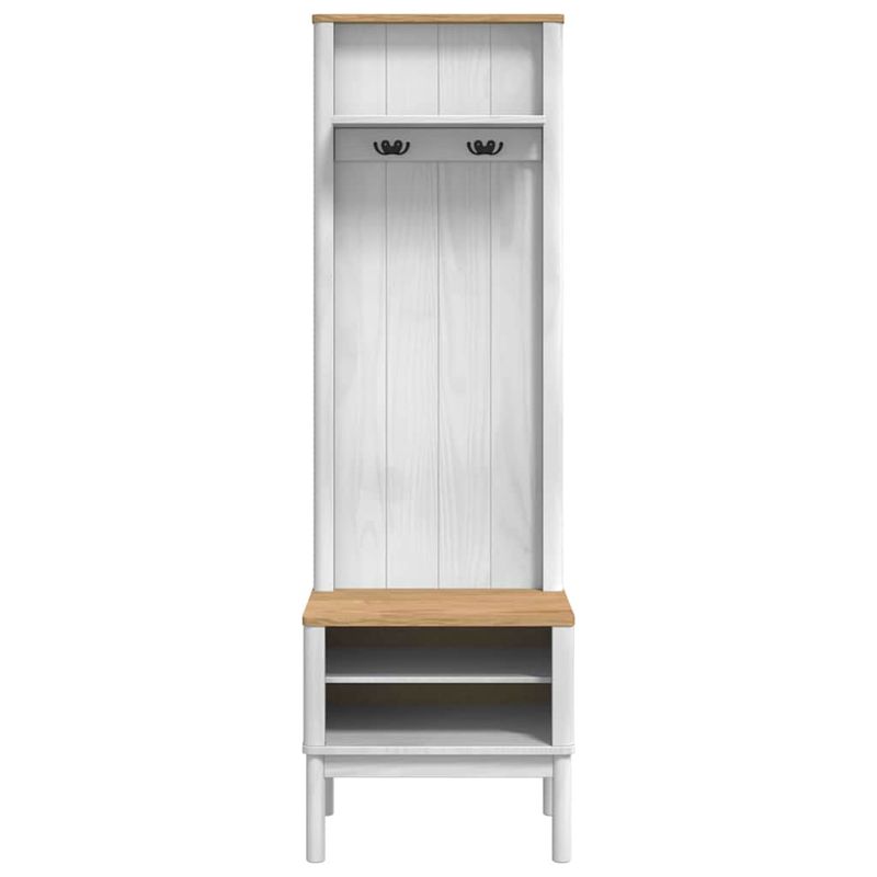 Casa si Gradina - Mobilier - Dulapuri si sifoniere - Dulapuri - Dulap pentru hol FLORO Alb 50 x 40 x 158 cm Lemn de pin masiv - Infinity.ro