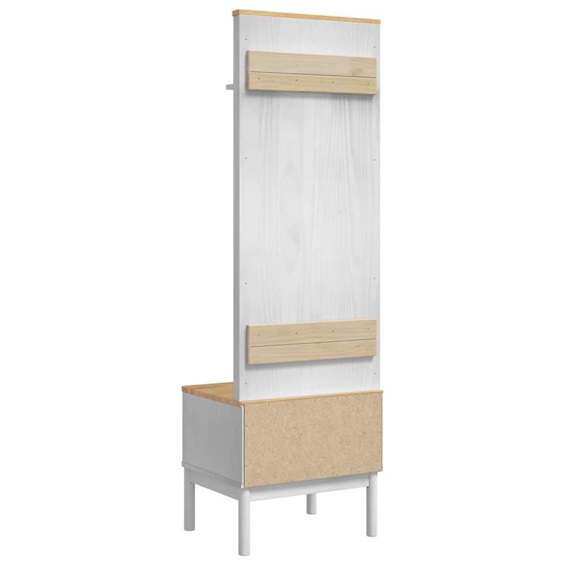 Casa si Gradina - Mobilier - Dulapuri si sifoniere - Dulapuri - Dulap pentru hol FLORO Alb 50 x 40 x 158 cm Lemn de pin masiv - Infinity.ro