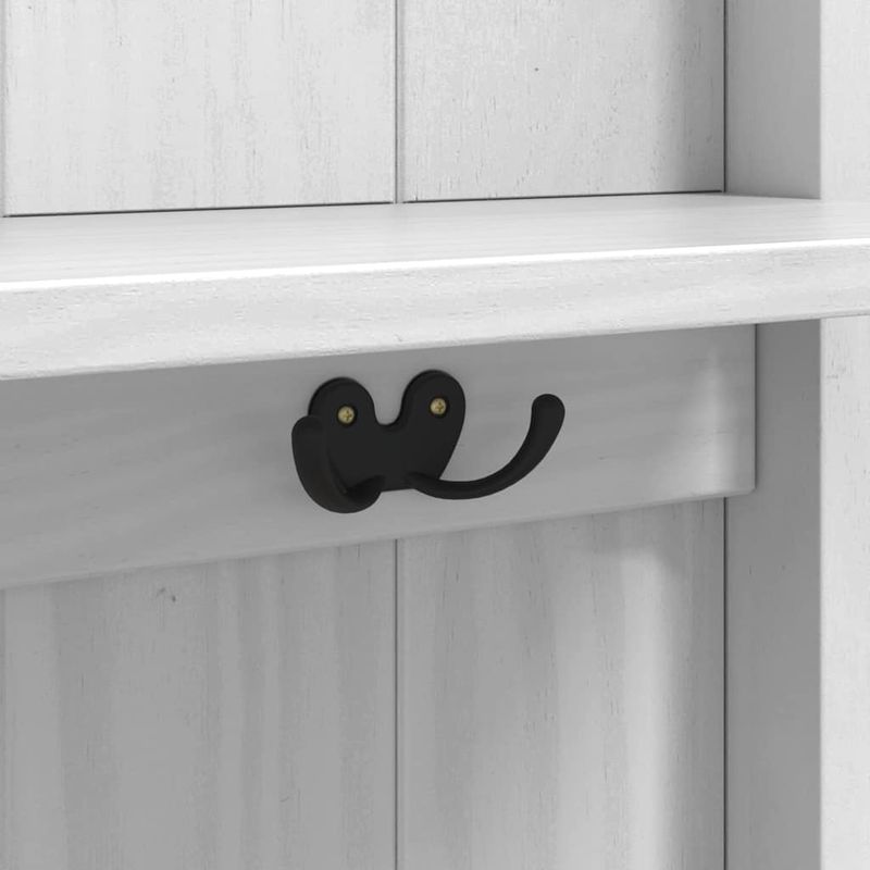 Casa si Gradina - Mobilier - Dulapuri si sifoniere - Dulapuri - Dulap pentru hol FLORO Alb 50 x 40 x 158 cm Lemn de pin masiv - Infinity.ro