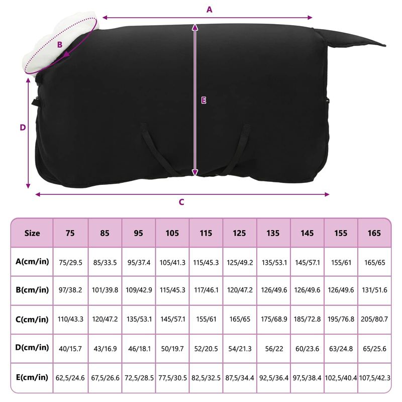 Petshop - Accesorii petshop - Alte accesorii petshop - Patura pentru cai Negru 95 cm Fleece polar - Infinity.ro