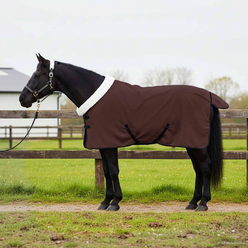 Sport si Outdoor - Accesorii si echipamente sportive - Echitatie - Patura pentru cai Maro Intunecat Complet 115 cm Fleece polar - Infinity.ro