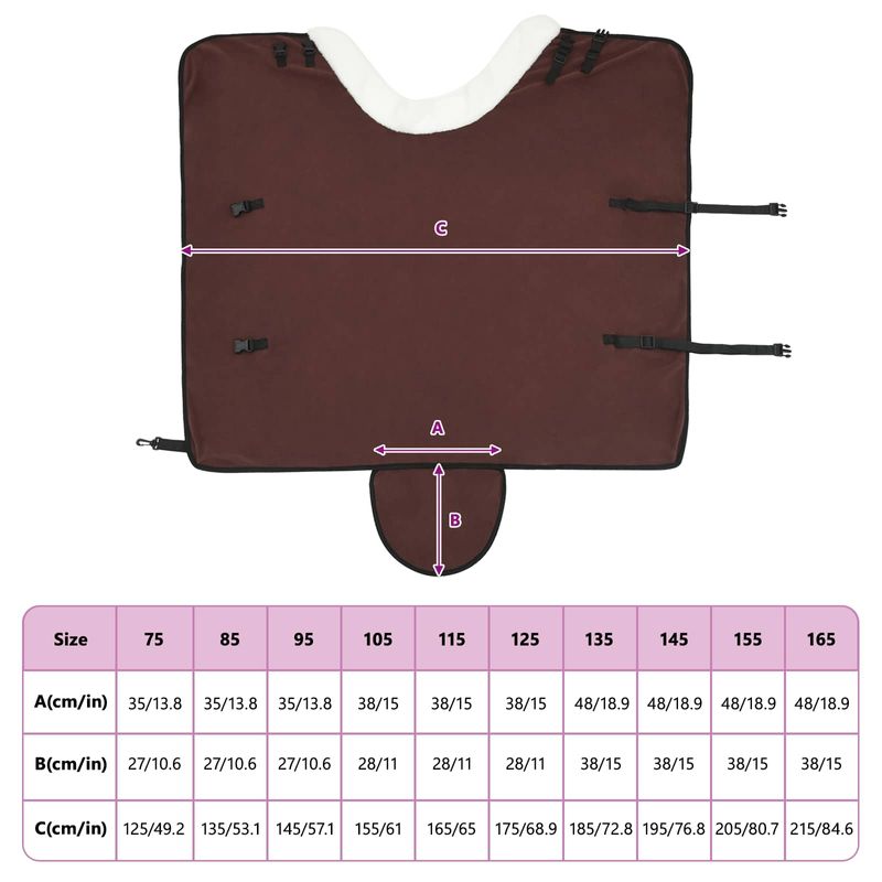 Sport si Outdoor - Accesorii si echipamente sportive - Echitatie - Patura pentru cai Maro Intunecat Complet 115 cm Fleece polar - Infinity.ro