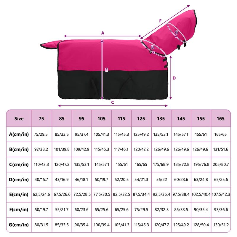 Petshop - Accesorii petshop - Alte accesorii petshop - Patura pentru cai Roz si Negru 145 cm Poliester - Infinity.ro