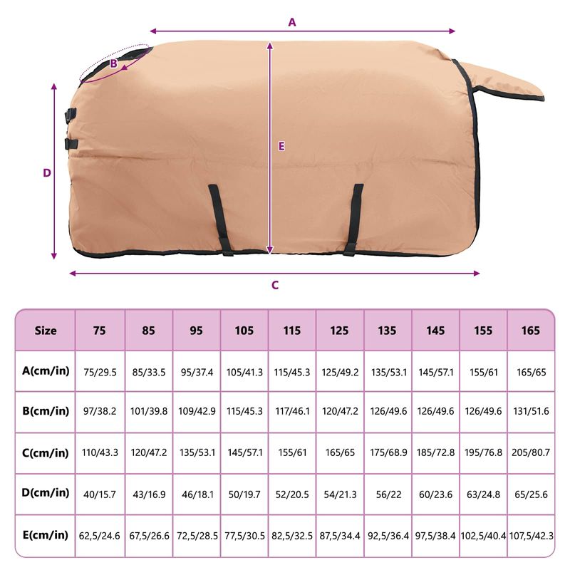 Petshop - Accesorii petshop - Alte accesorii petshop - Patura pentru cai Cappuccino 85 cm Poliester - Infinity.ro