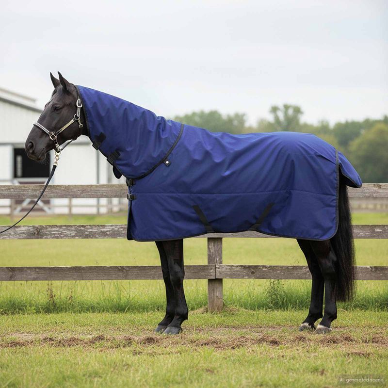 Sport si Outdoor - Accesorii si echipamente sportive - Echitatie - Patura pentru cai Verde inchis si negru 155 cm Poliester - Infinity.ro
