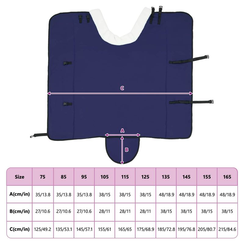 Petshop - Accesorii petshop - Alte accesorii petshop - Patura pentru cai Albastru marin 145 cm Fleece polar - Infinity.ro