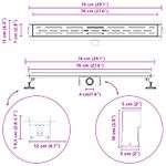 Casa si Gradina - Constructii - Materiale constructii - Sisteme de scurgere - Drenaj pentru dus cu design pe linie Argintiu 70 cm - Infinity.ro