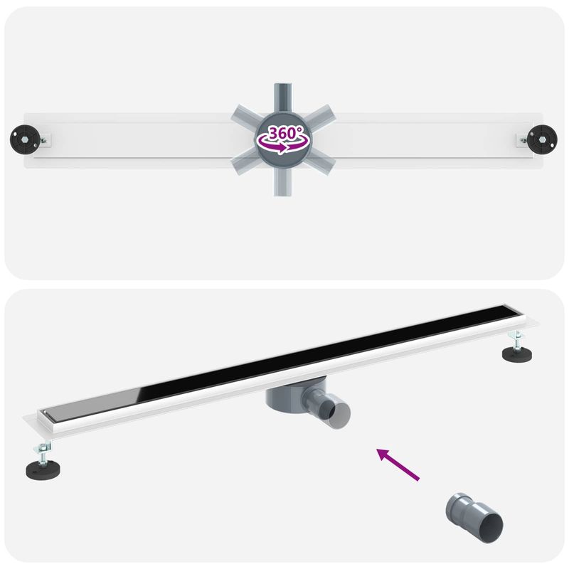 Casa si Gradina - Sanitare - Instalatii hidro - Tevi - Scurgere pentru dus cu capac din sticla si sifon de 360° 100 cm - Infinity.ro