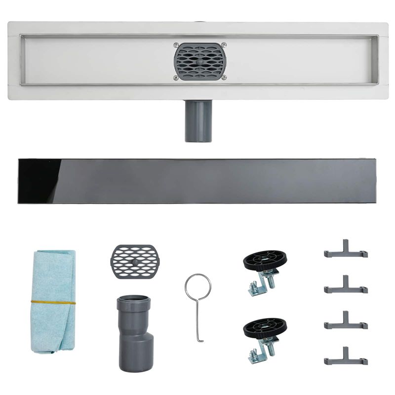 Casa si Gradina - Sanitare - Instalatii hidro - Tevi - Scurgere pentru dus cu capac din sticla si sifon de 360° 60 cm - Infinity.ro