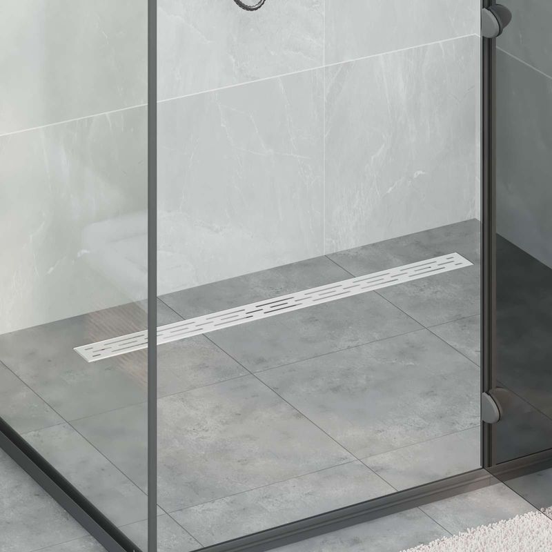 Casa si Gradina - Constructii - Materiale constructii - Sisteme de scurgere - Drenaj pentru dus cu design pe linie Argintiu 100 cm - Infinity.ro