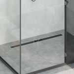 Casa si Gradina - Constructii - Materiale constructii - Sisteme de scurgere - Drenaj pentru dus cu capac din sticla Negru 90 cm - Infinity.ro