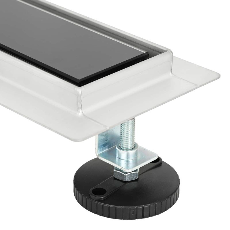 Casa si Gradina - Constructii - Materiale constructii - Sisteme de scurgere - Drenaj pentru dus cu capac din sticla Negru 90 cm - Infinity.ro