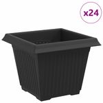 Casa si Gradina - Decoratiuni - Obiecte decorative - Vaze si boluri decorative - Vaza patrata pentru flori 24 pcs Negru 43 x 43 x 33.5 cm - Infinity.ro
