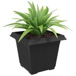 Casa si Gradina - Decoratiuni - Obiecte decorative - Vaze si boluri decorative - Vaza patrata pentru flori 24 pcs Negru 43 x 43 x 33.5 cm - Infinity.ro