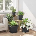 Casa si Gradina - Decoratiuni - Obiecte decorative - Vaze si boluri decorative - Vaza patrata pentru flori 24 pcs Negru 43 x 43 x 33.5 cm - Infinity.ro