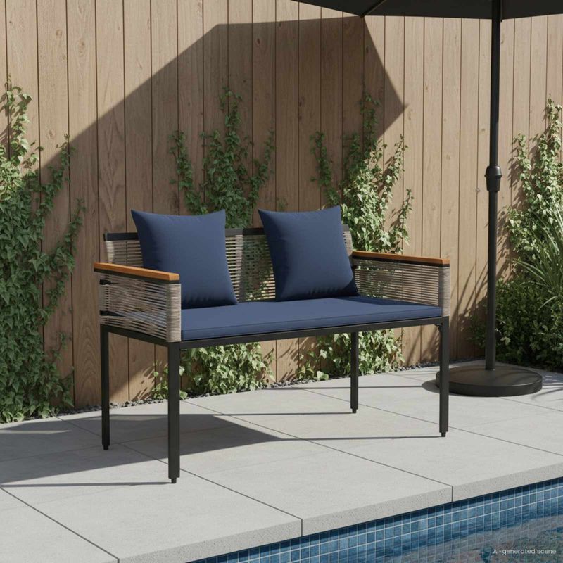 Casa si Gradina - Gradina si terasa - Mobilier exterior - Bancute de gradina - Banca de exterior Gri si albastru marin 117 x 54 x 74.5 cm - Infinity.ro