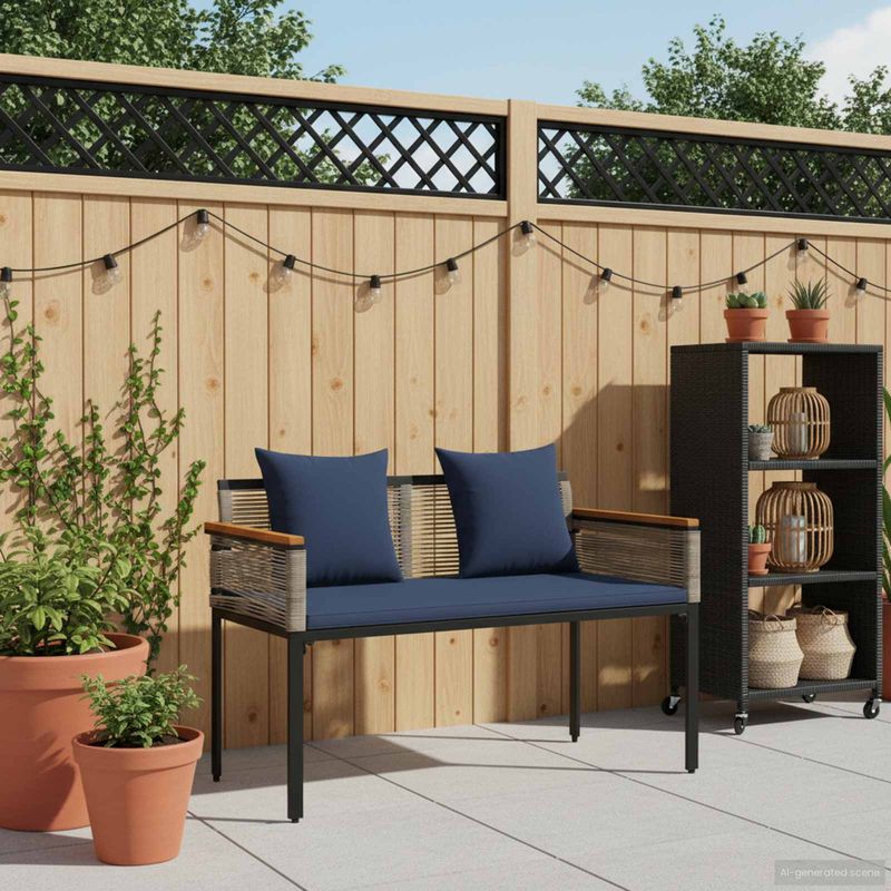 Casa si Gradina - Gradina si terasa - Mobilier exterior - Bancute de gradina - Banca de exterior Gri si albastru marin 117 x 54 x 74.5 cm - Infinity.ro