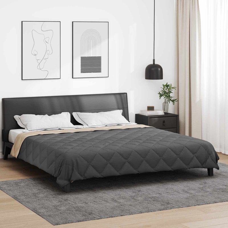 Casa si Gradina - Textile si covoare - Perne si pilote - Pilote - Pilota de vara Antracit si Taupe 220 x 200 cm Microfibra - Infinity.ro