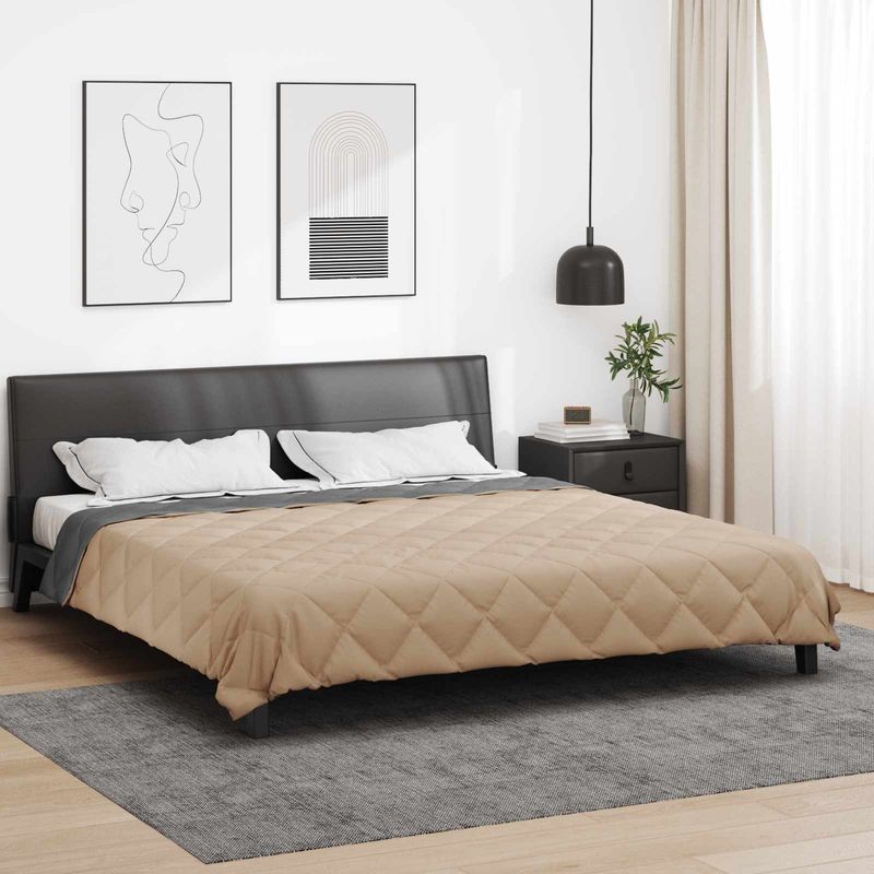 Casa si Gradina - Textile si covoare - Perne si pilote - Pilote - Pilota de vara Antracit si Taupe 220 x 200 cm Microfibra - Infinity.ro