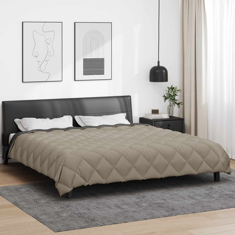 Casa si Gradina - Textile si covoare - Perne si pilote - Pilote - Duvet de iarna Gri deschis si antracit 240 x 200 cm Microfibra - Infinity.ro