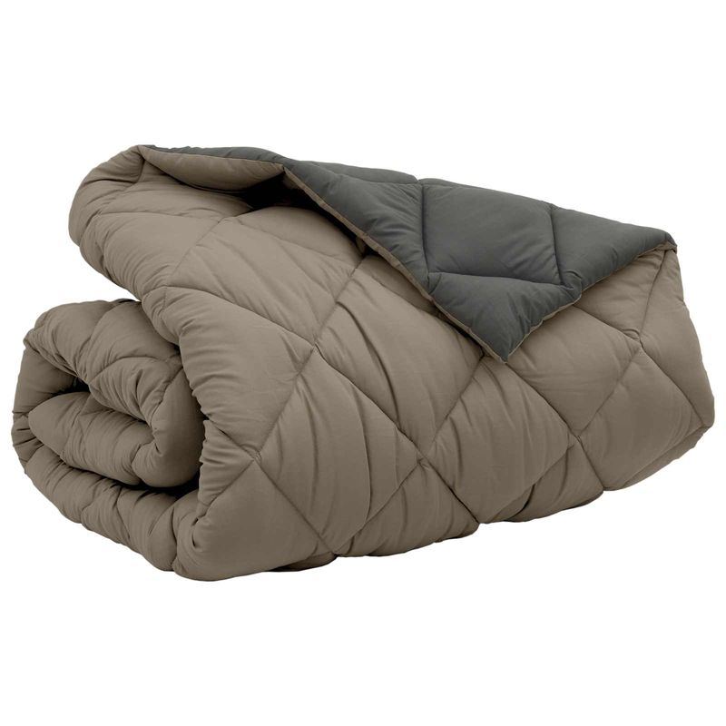 Casa si Gradina - Textile si covoare - Perne si pilote - Pilote - Duvet de iarna Gri deschis si antracit 240 x 200 cm Microfibra - Infinity.ro