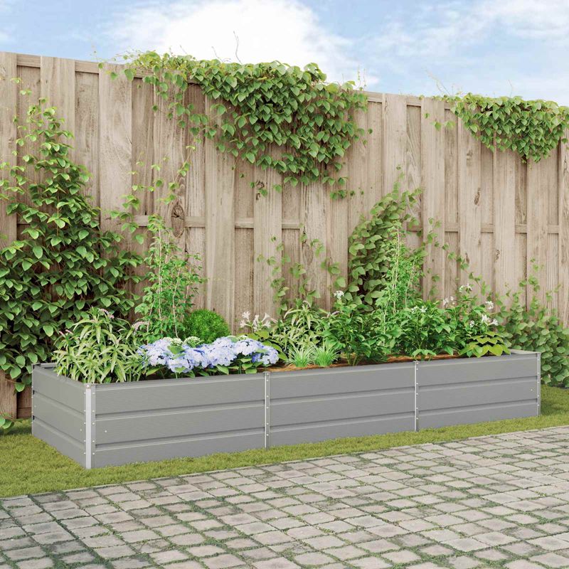 Casa si Gradina - Gradinarit si plante - Plante si ghivece - Ghivece si suporturi - Jardiniera Gri deschis 195 x 100 x 45 cm Otel Galvanizat - Infinity.ro