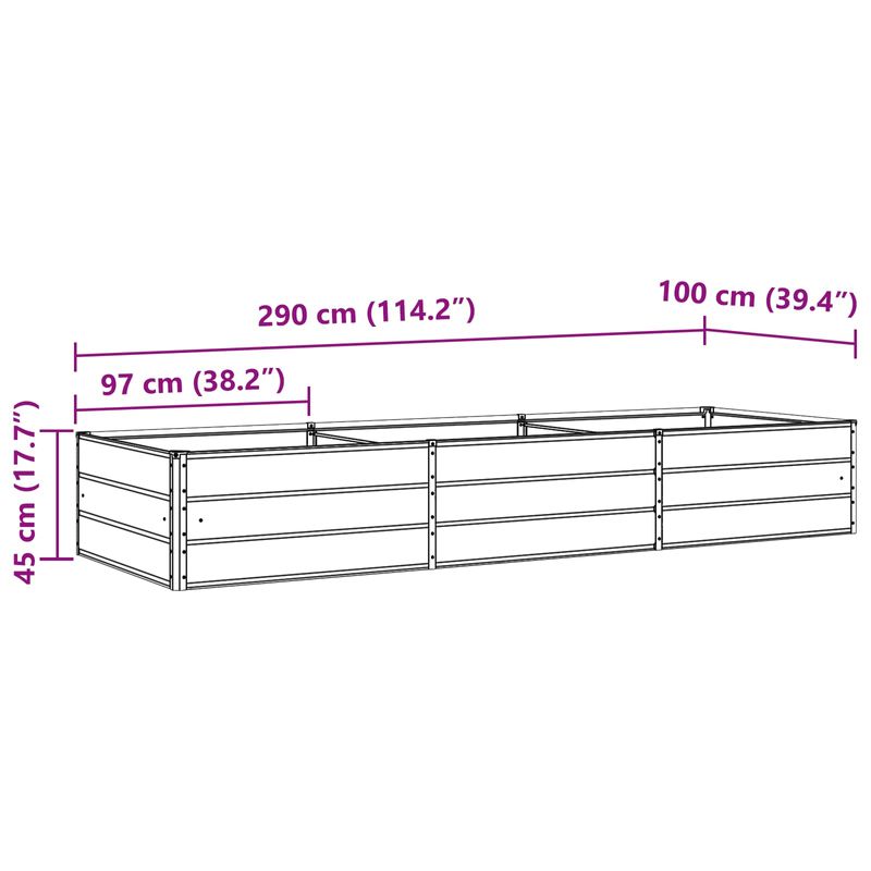 Casa si Gradina - Gradinarit si plante - Plante si ghivece - Ghivece si suporturi - Jardiniera Gri deschis 195 x 100 x 45 cm Otel Galvanizat - Infinity.ro