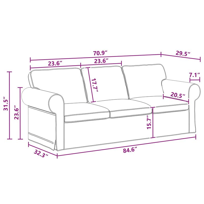 Casa si Gradina - Mobilier - Canapele si coltare - Canapele - Canapea 180cm Gri inchis Metal - Infinity.ro