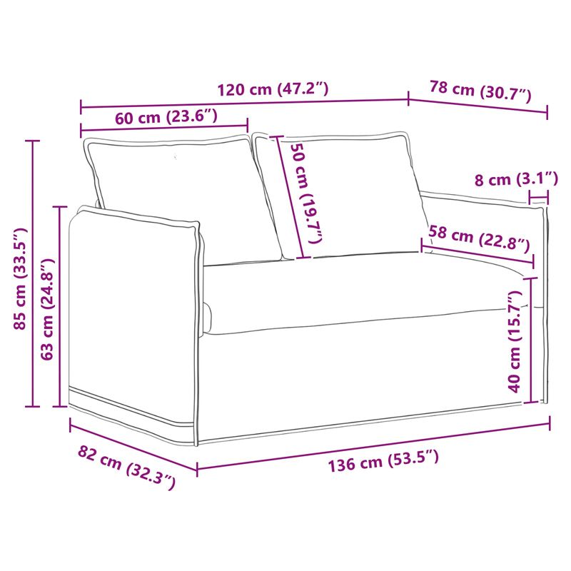Casa si Gradina - Mobilier - Canapele si coltare - Canapele - Canapea 120cm Gri inchis Metal - Infinity.ro
