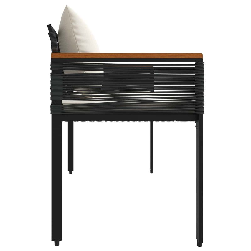 Casa si Gradina - Gradina si terasa - Mobilier exterior - Bancute de gradina - Banca de exterior cu perna Negru si Alb crem 117 x 54 x 74.5 cm - Infinity.ro