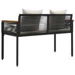 Casa si Gradina - Gradina si terasa - Mobilier exterior - Bancute de gradina - Banca de exterior cu perna Negru si Alb crem 117 x 54 x 74.5 cm - Infinity.ro