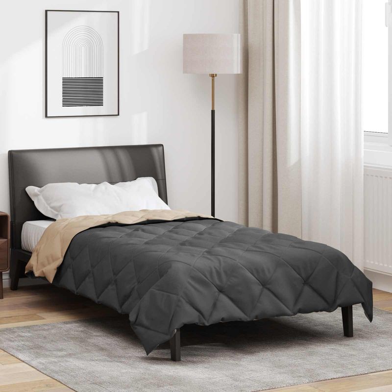 Casa si Gradina - Textile si covoare - Perne si pilote - Pilote - Pilota de vara Antracit si Taupe 220 x 140 cm Microfibra - Infinity.ro