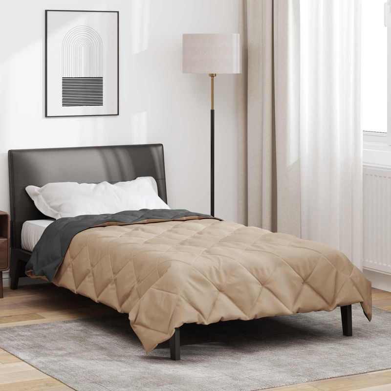 Casa si Gradina - Textile si covoare - Perne si pilote - Pilote - Pilota de vara Antracit si Taupe 220 x 140 cm Microfibra - Infinity.ro