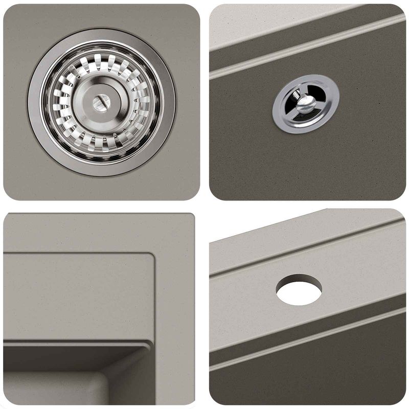 Casa si Gradina - Sanitare - Chiuveta bucatarie si accesorii - Chiuvete bucatarie - Chiuveta Gri 470 x 440 mm Granit - Infinity.ro