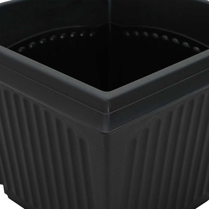 Casa si Gradina - Decoratiuni - Obiecte decorative - Vaze si boluri decorative - Vaza patrata pentru flori 24 pcs Negru 43 x 43 x 33.5 cm - Infinity.ro