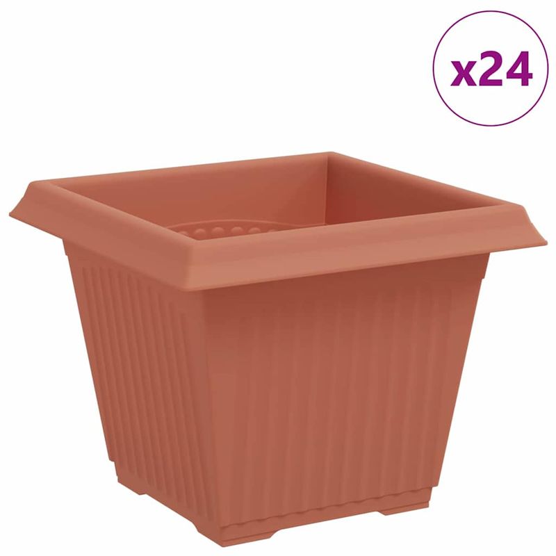 Casa si Gradina - Decoratiuni - Obiecte decorative - Vaze si boluri decorative - Vaza patrata pentru flori 24 pcs Rosu caramida - Infinity.ro